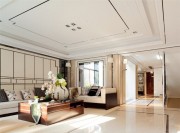 儒雅的中式风格120平米复式loft客厅吊顶装修效果图