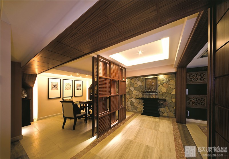 雅致的东南亚风格120平米复式loft客厅隔断装修效果图